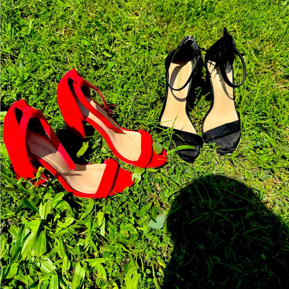 Shoedazzle black and red heels 🖤❤️